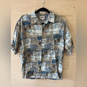 Men’s Campia Moda Button Down Short Sleeve Shirt (Size L)
